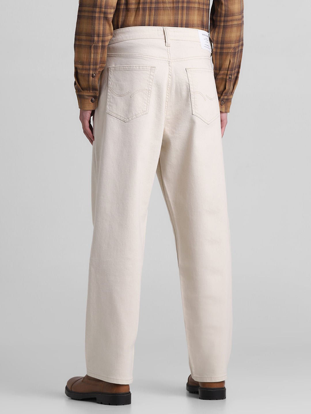 Ecru High Rise Dario Loose Fit Jeans