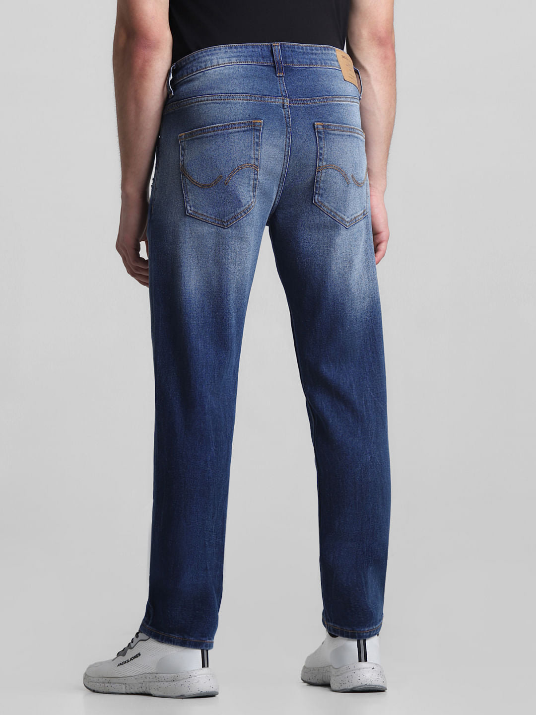 Blue Low Rise Distressed Tim Anti Fit Jeans
