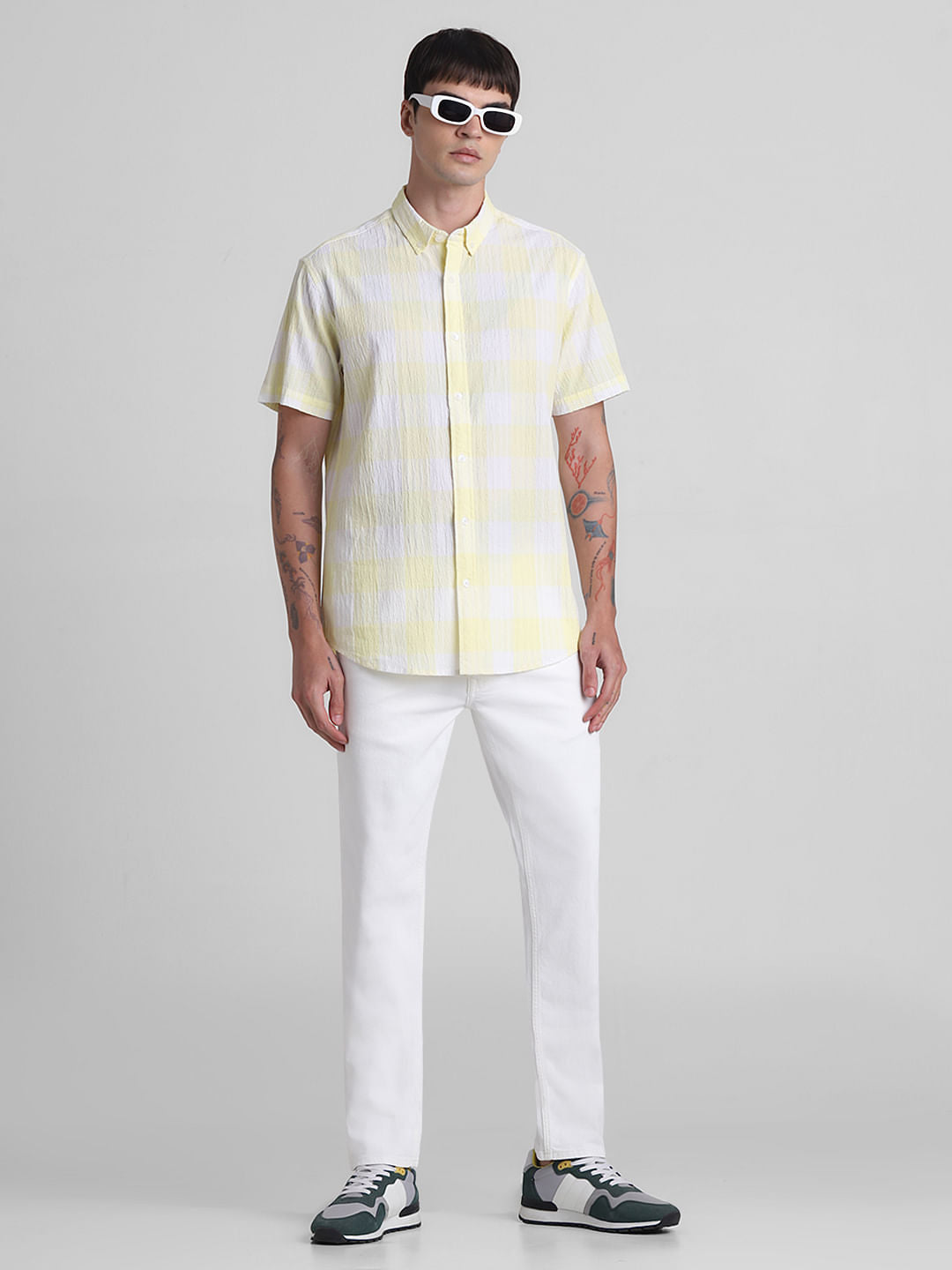 White Low Rise Glenn Slim Fit Jeans