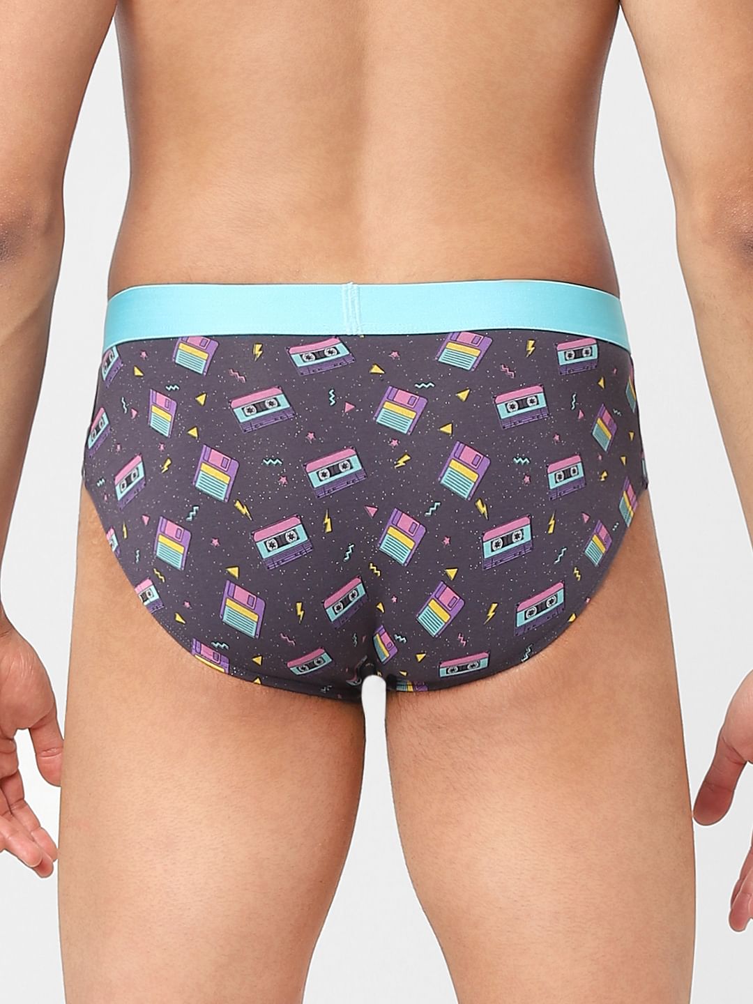 Purple Cassette Printed Briefs