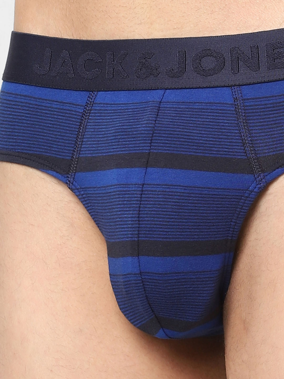 Pack Of 2 Blue & Red Striped Briefs