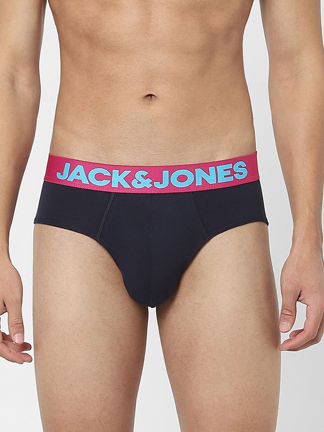 Navy Blue Logo Print Briefs