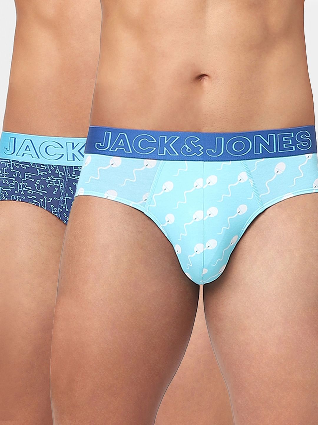Pack Of 2 Blue Printed Briefs