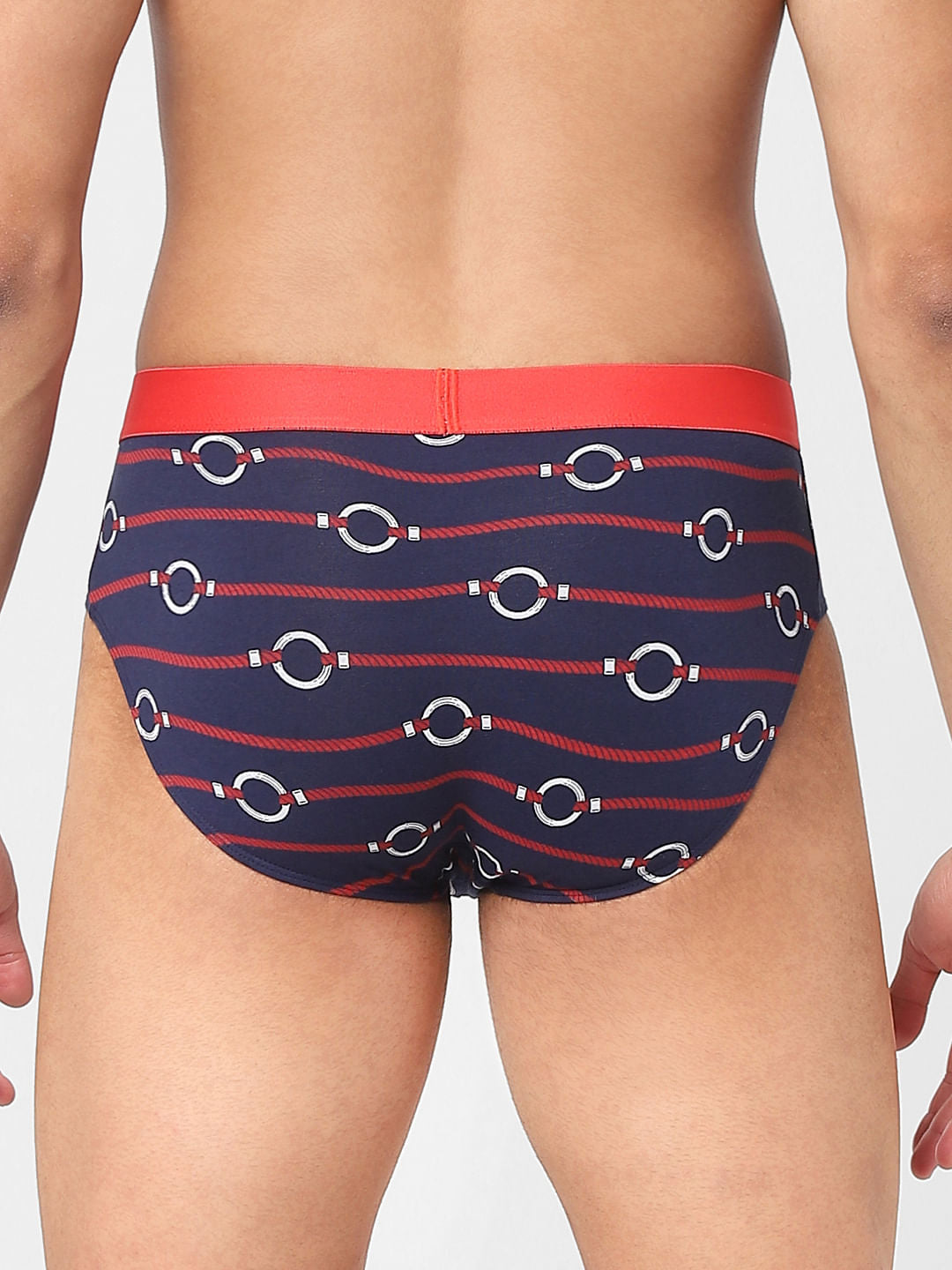 Dark Blue Printed Briefs