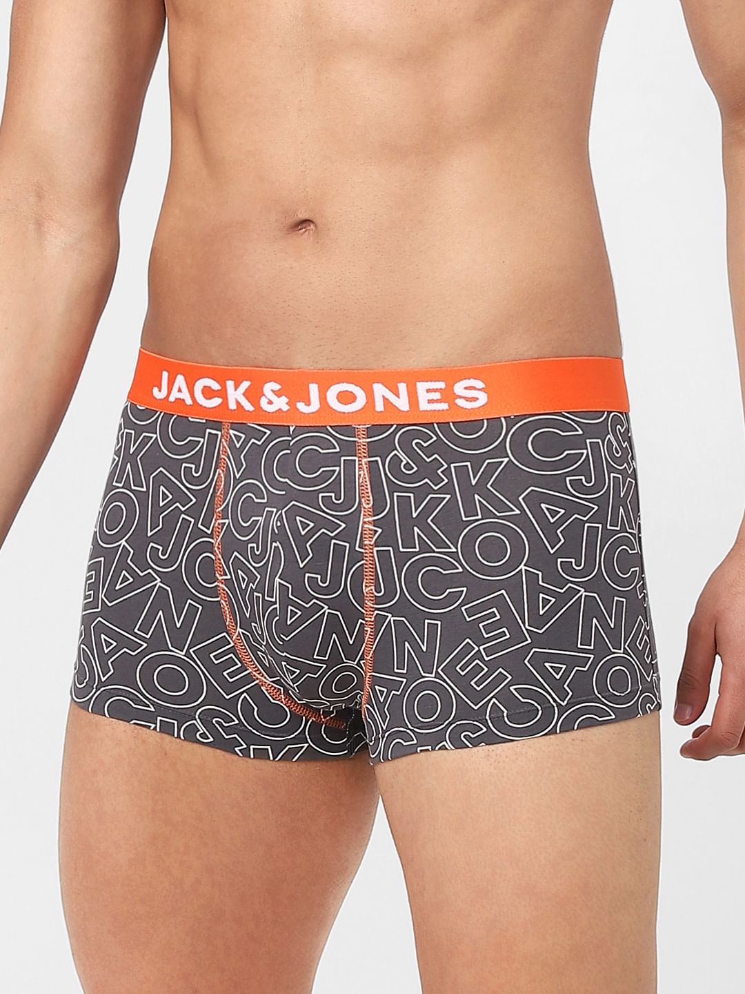 Grey Alphabet Print Trunks