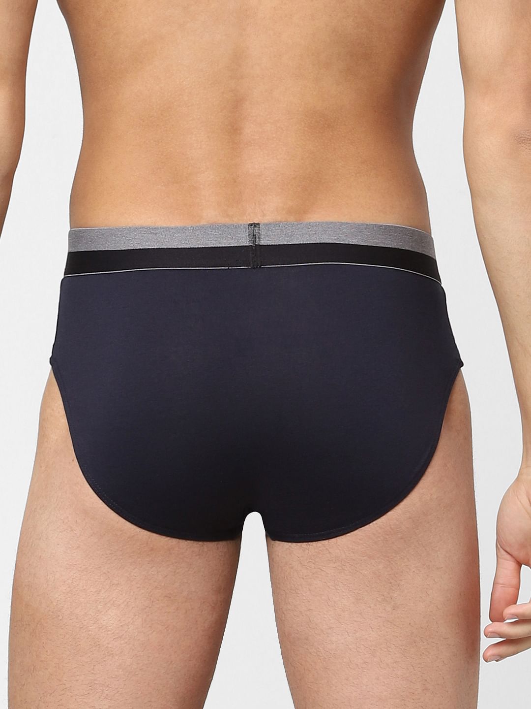 Pack Of 3 Grey, Black & Blue Briefs