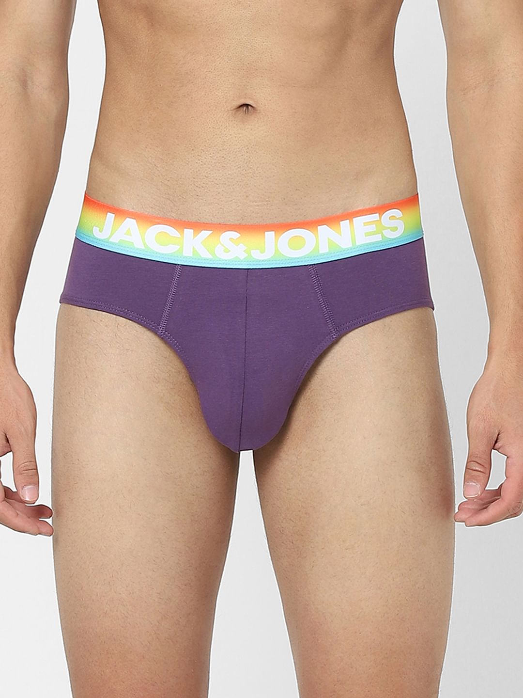 Purple Logo Print Briefs