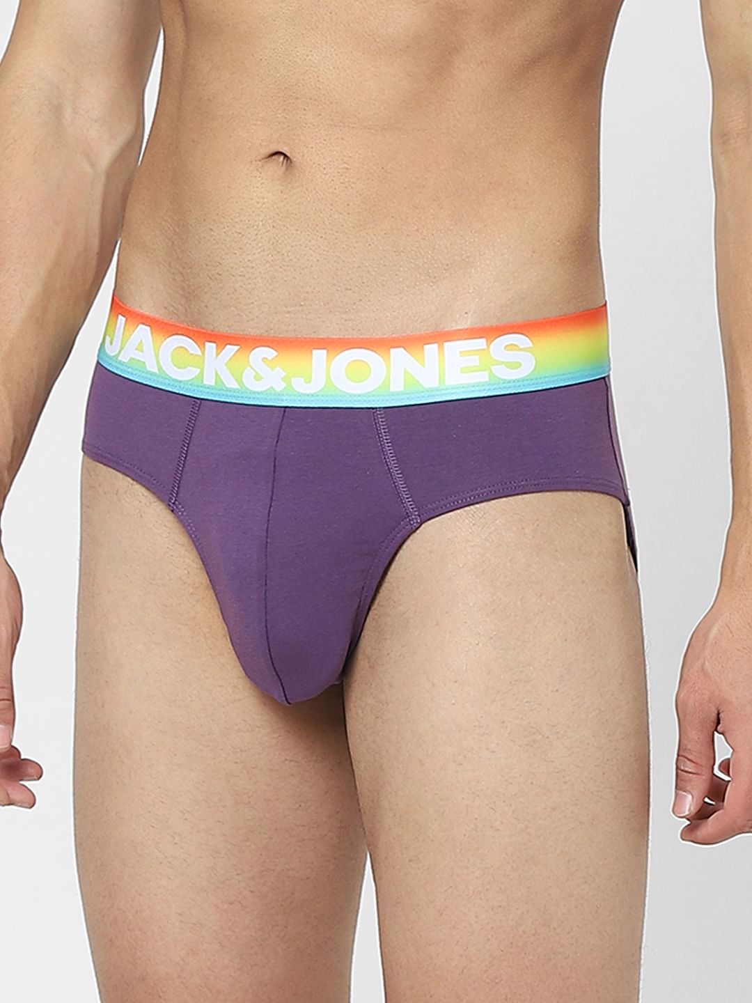 Purple Logo Print Briefs