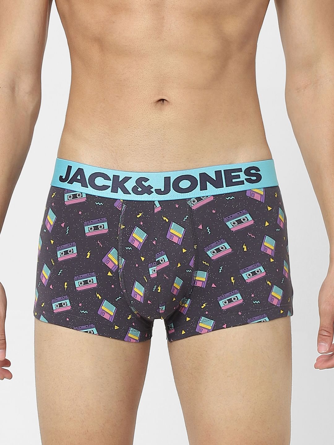 Blue Cassette Graphic Print Trunks