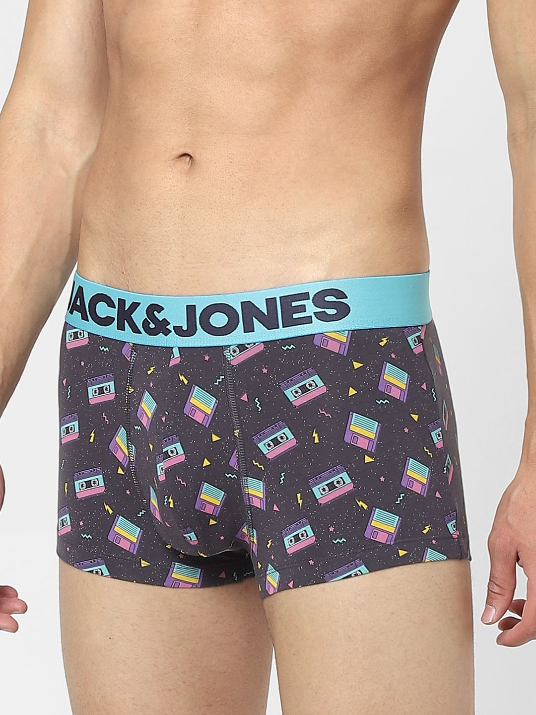 Blue Cassette Graphic Print Trunks