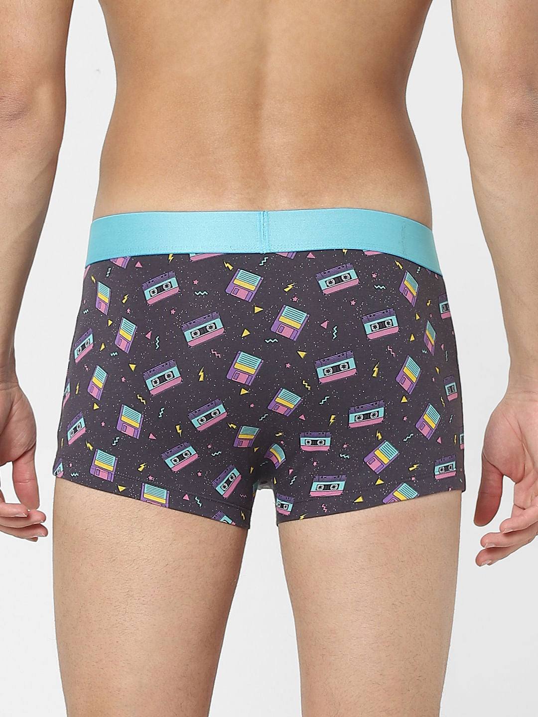 Blue Cassette Graphic Print Trunks