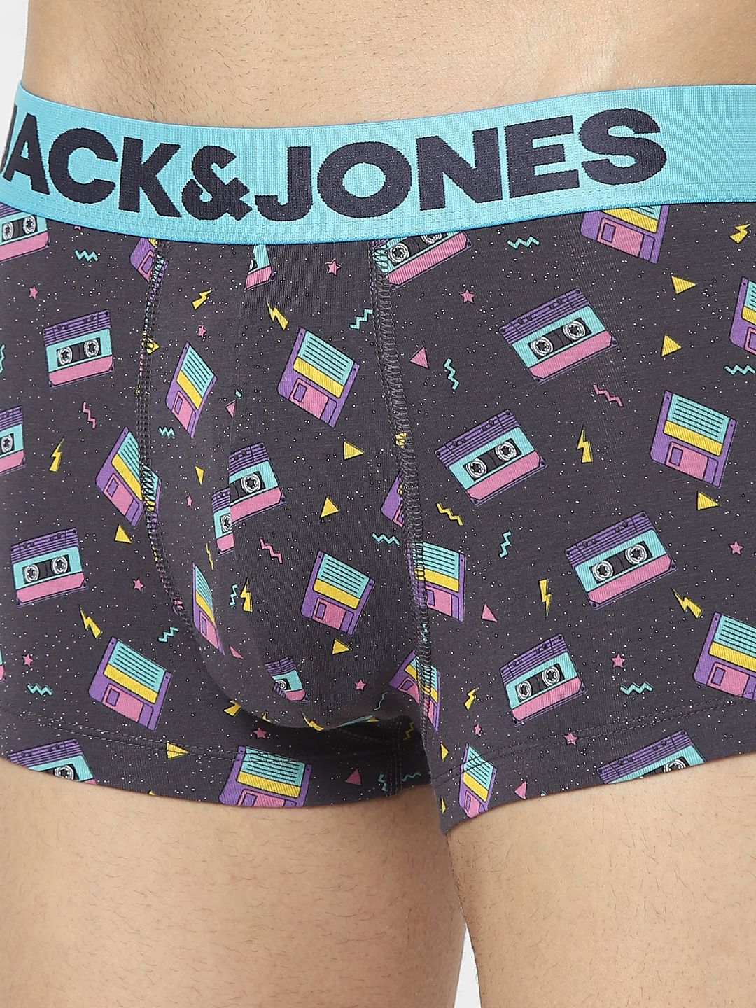 Blue Cassette Graphic Print Trunks