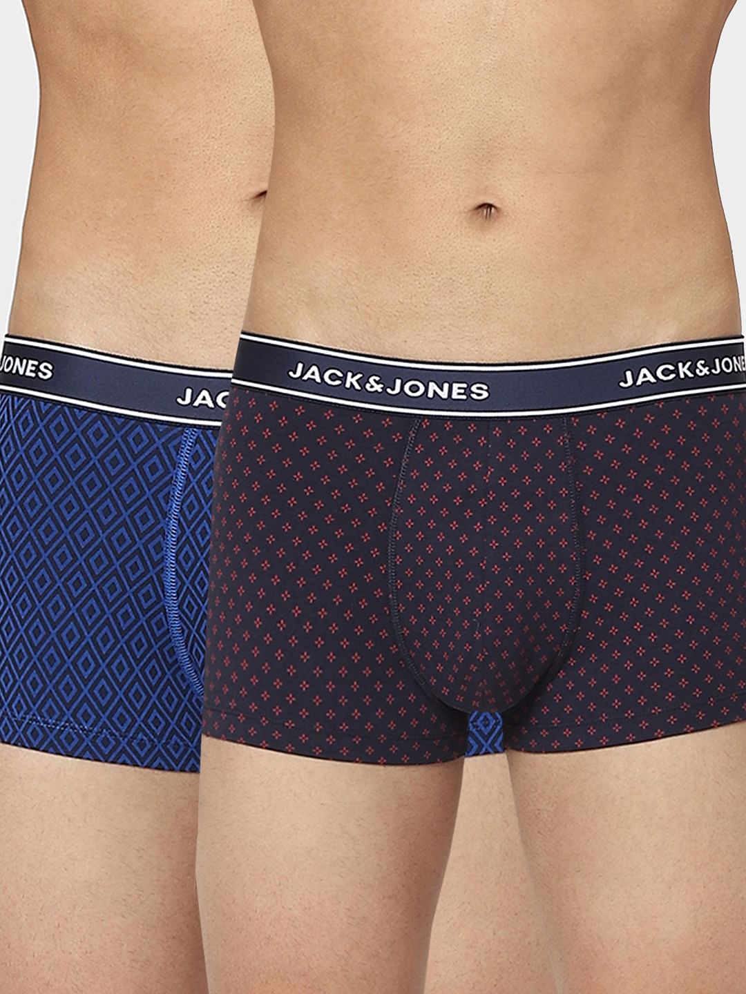 Pack Of 2 Blue & Black Printed Trunks