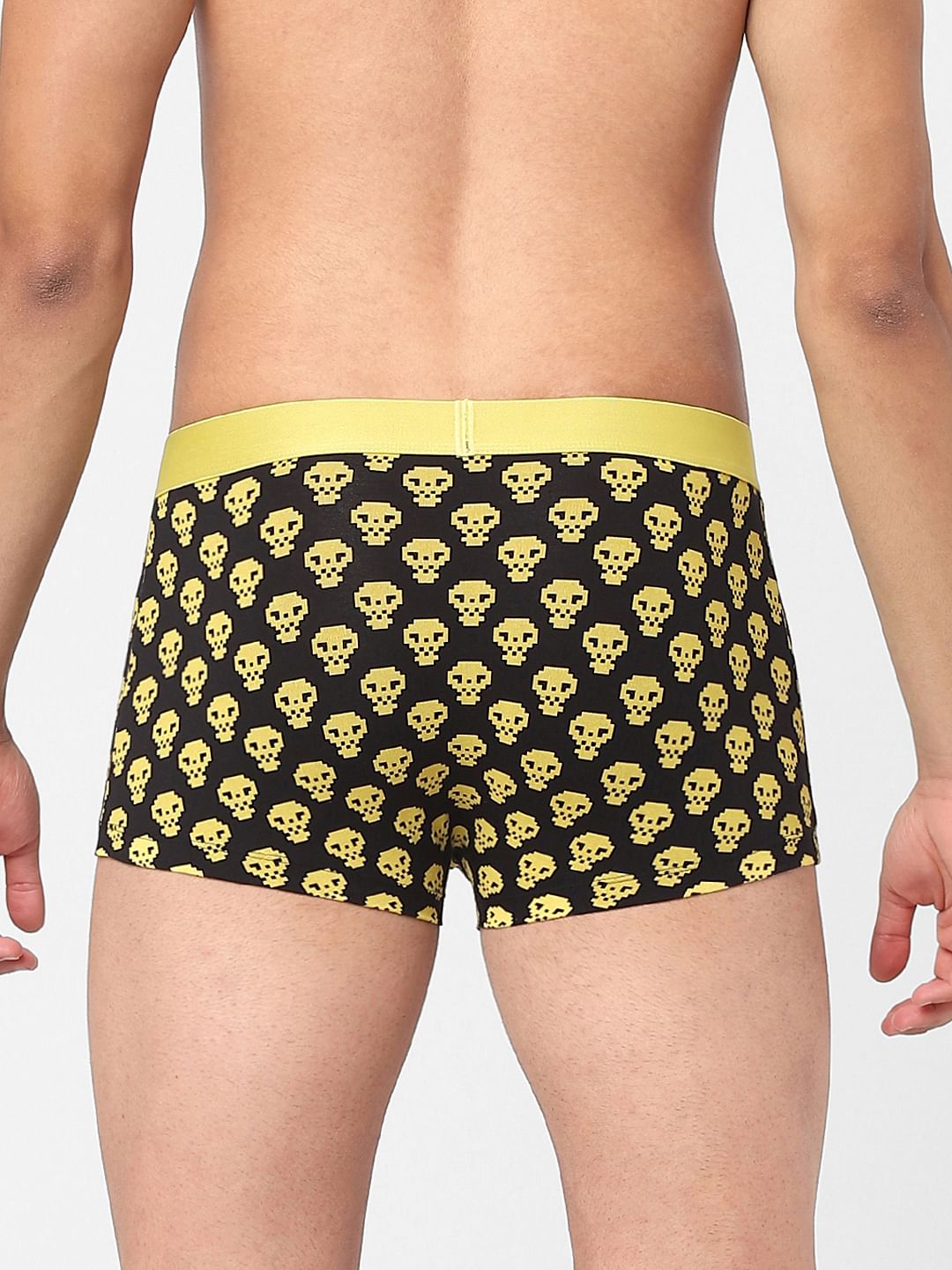 Black Skull Print Trunks