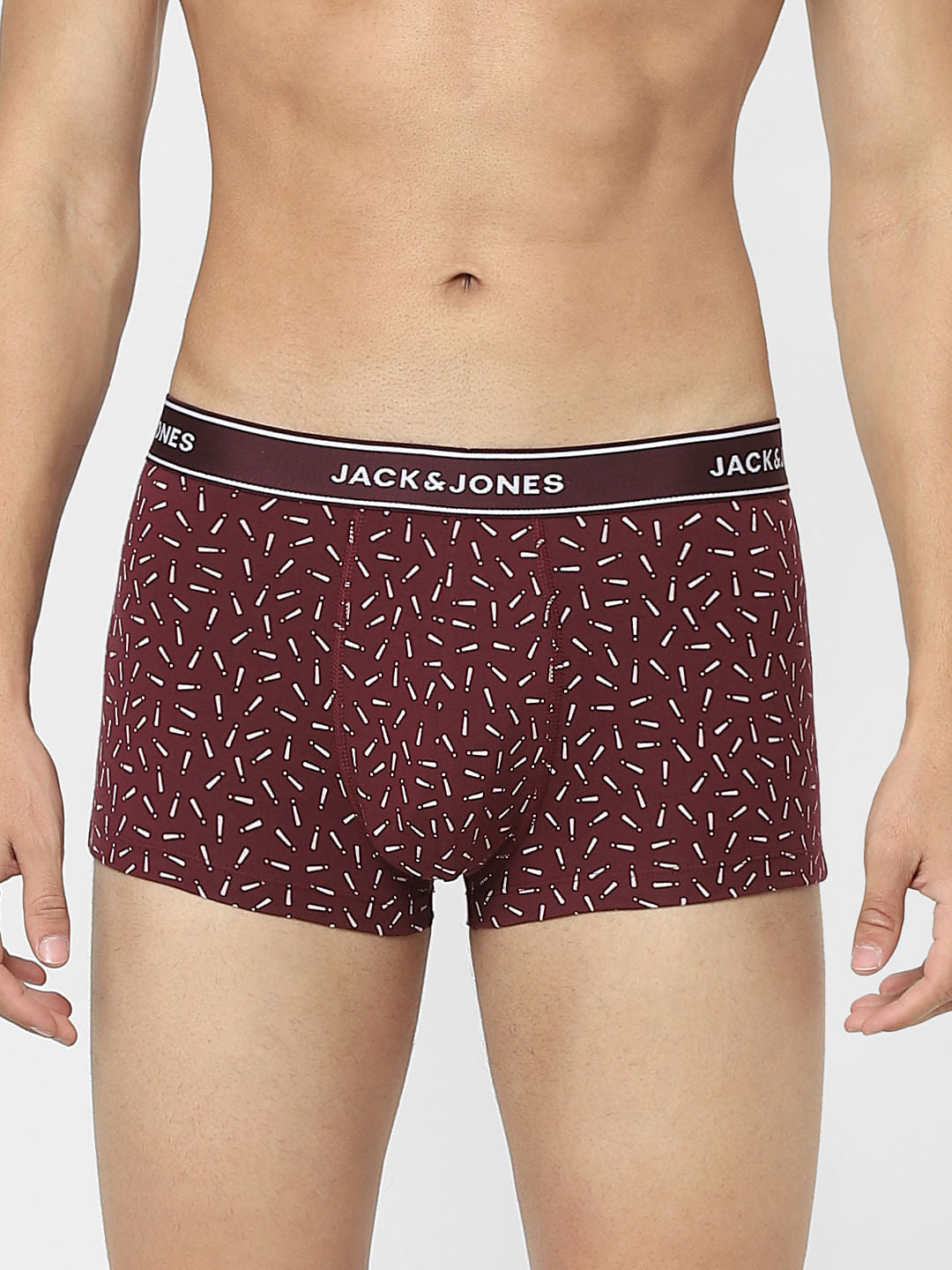 Maroon Graphic Print Trunks