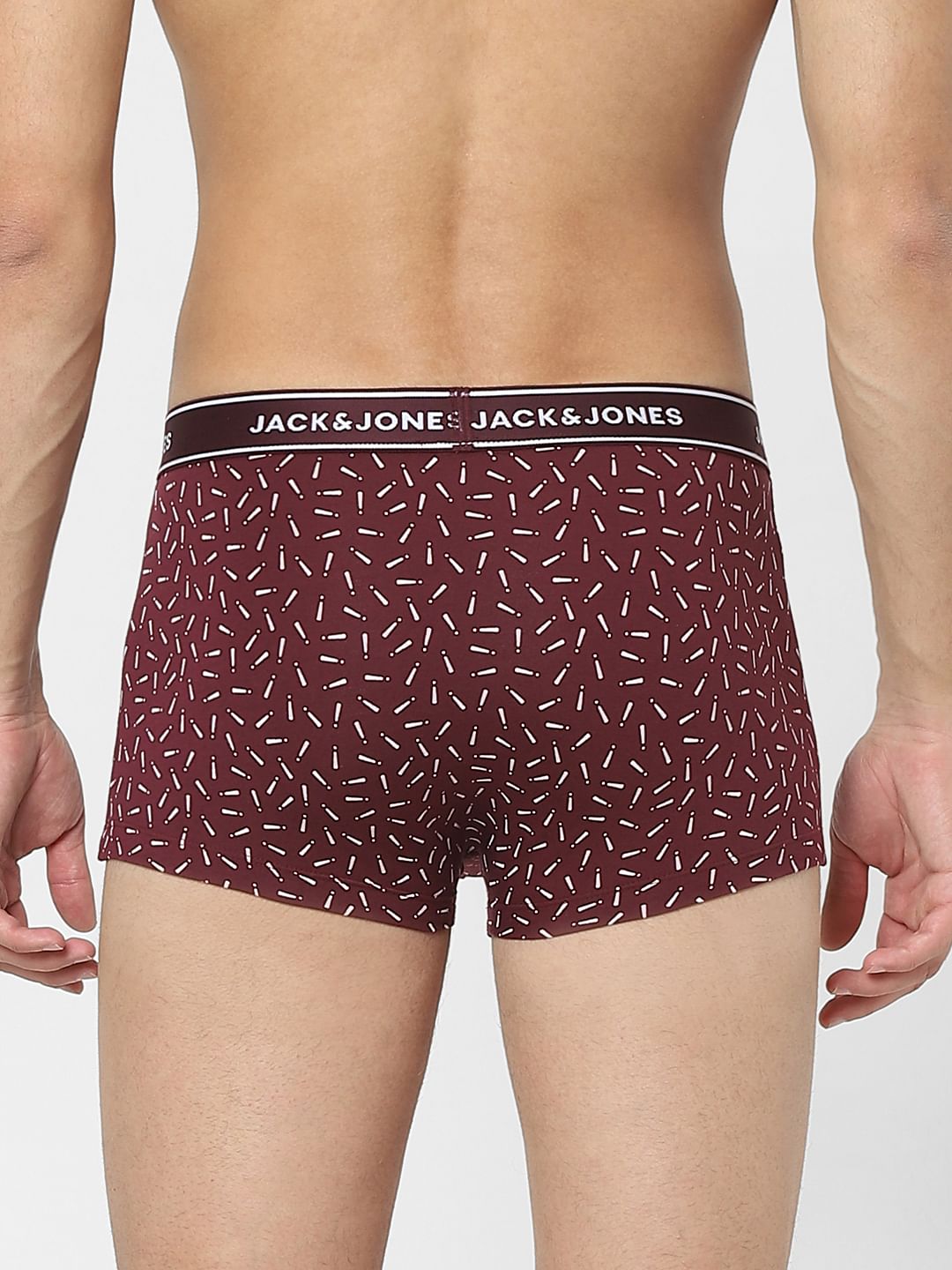 Maroon Graphic Print Trunks