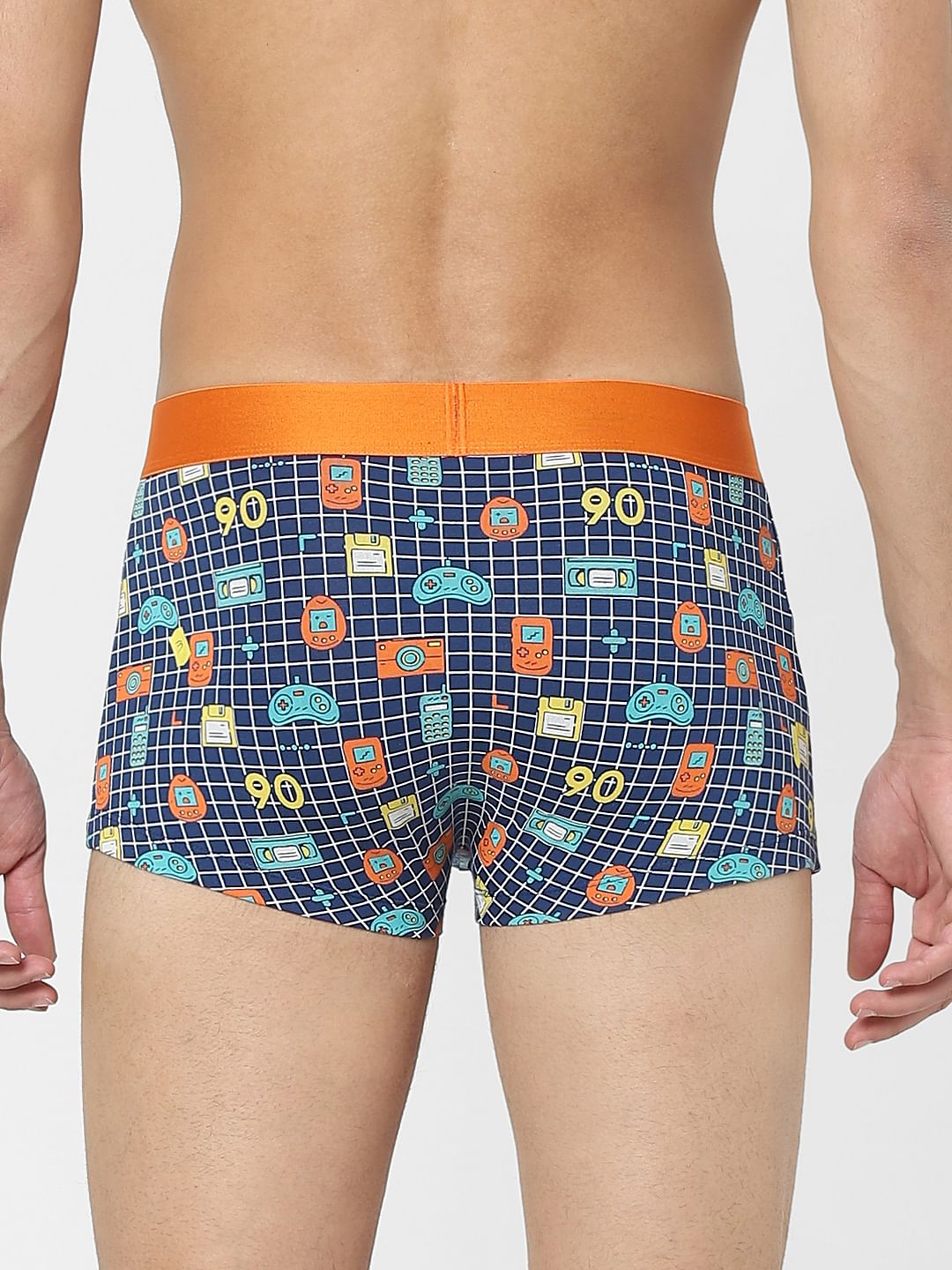 Blue Gaming Graphic Print Trunks