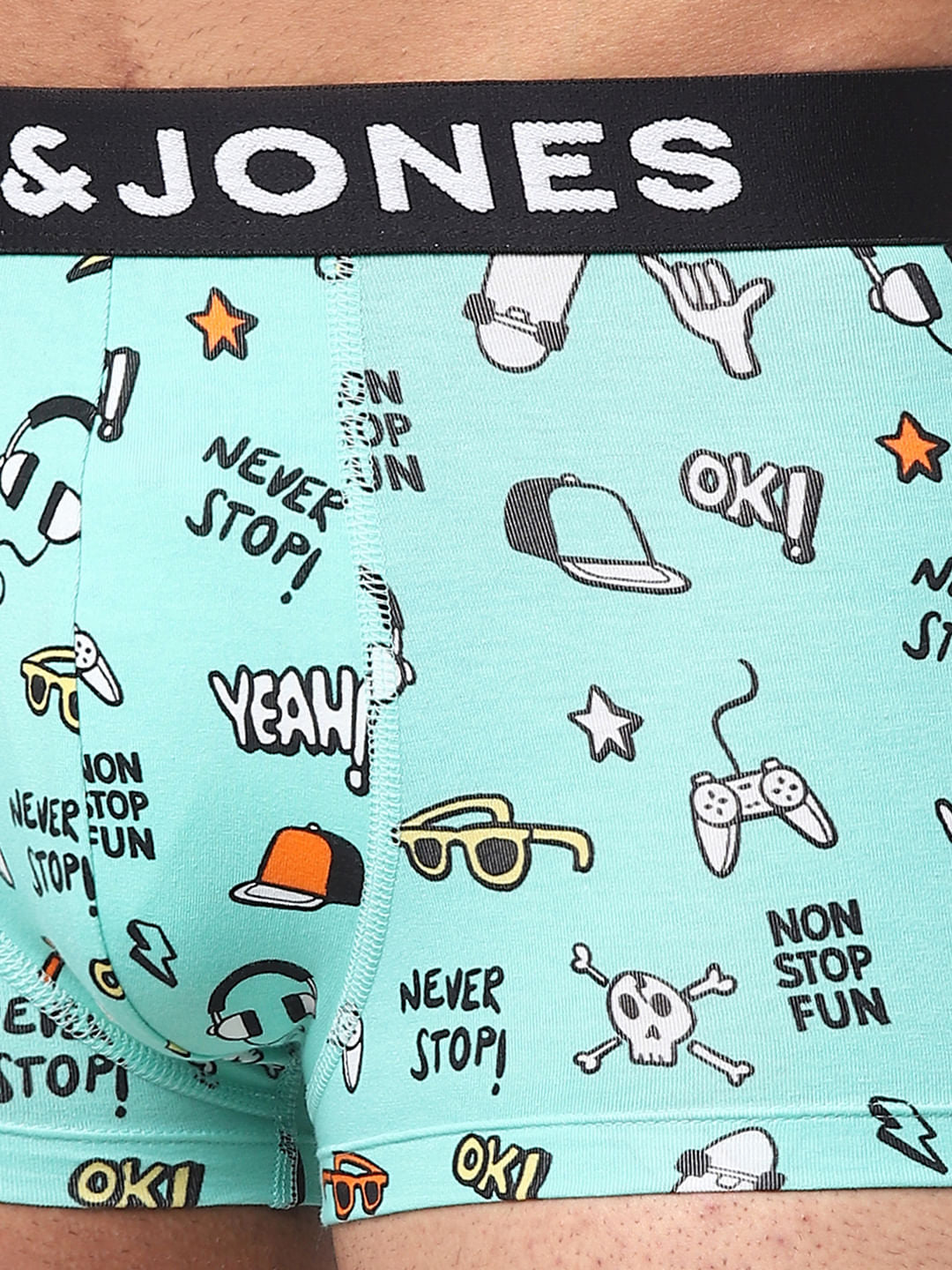 Blue Graphic Printed Trunks