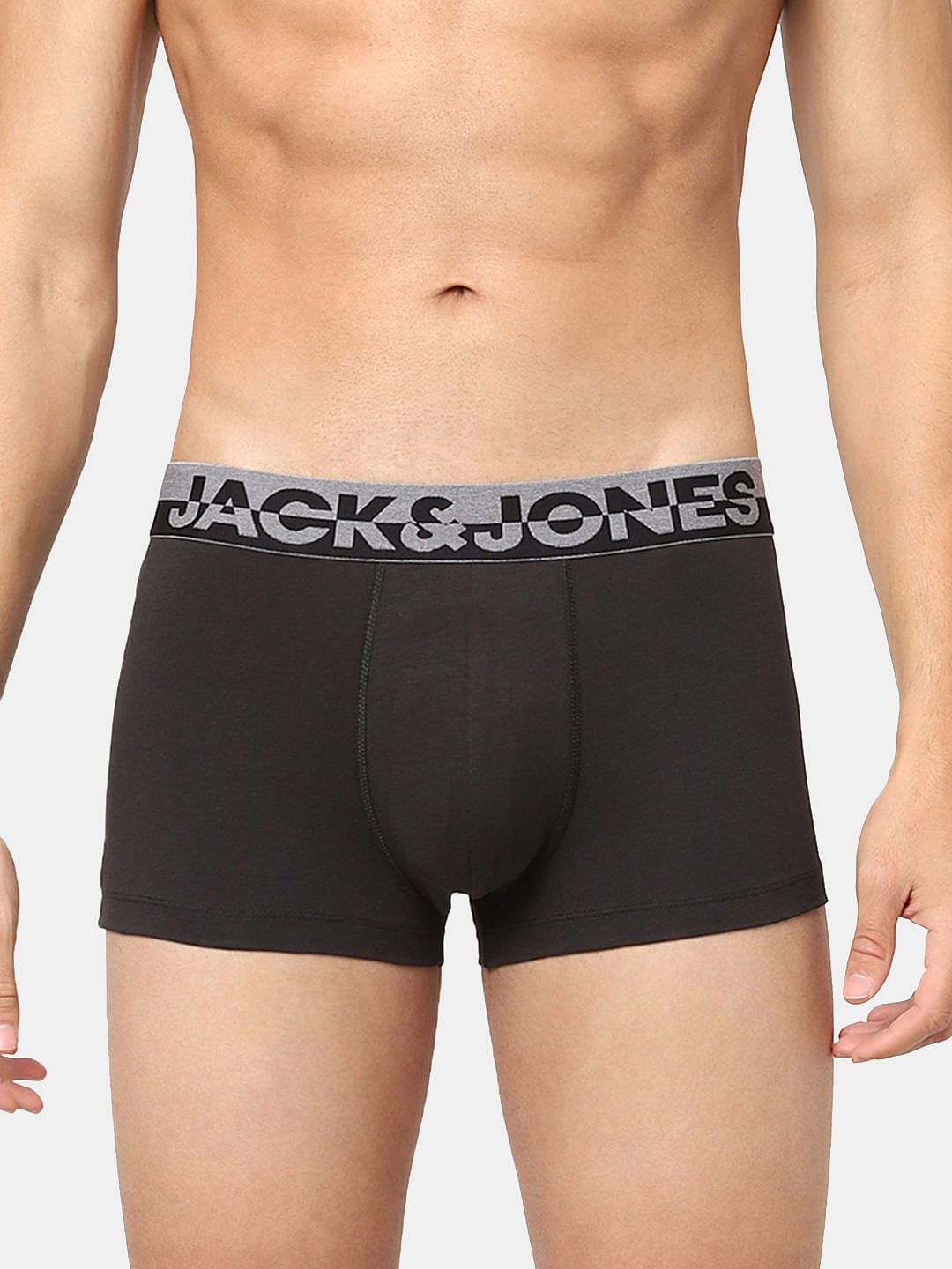Pack Of 3 Black, Grey & Blue Trunks