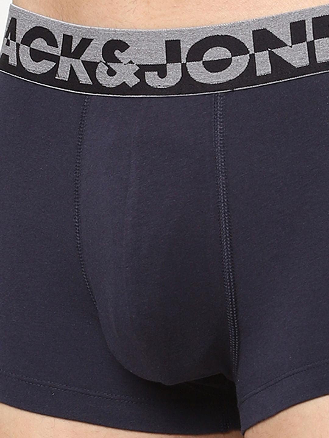 Pack Of 3 Black, Grey & Blue Trunks