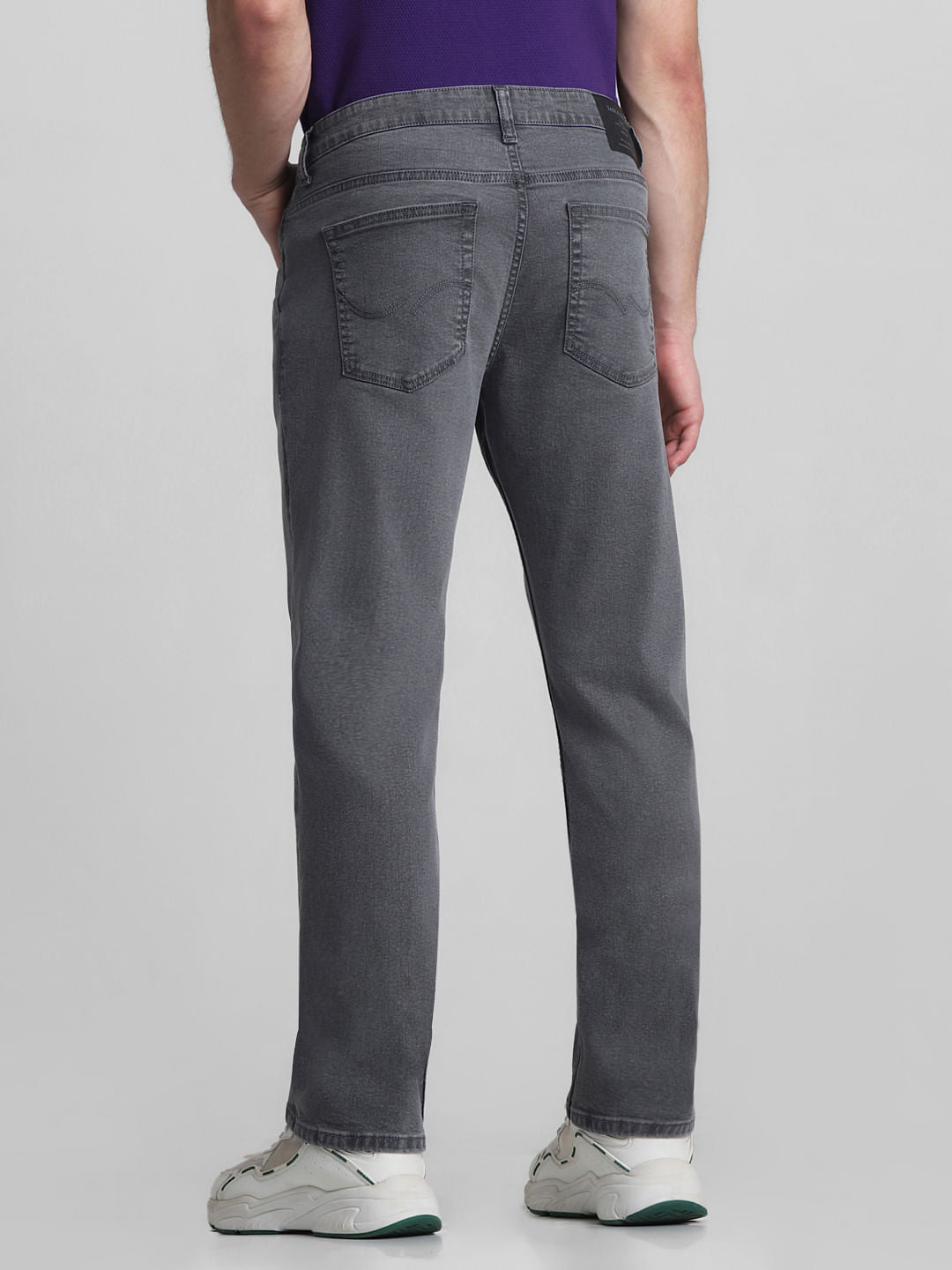 Light Grey Mid Rise Clark Regular Fit Jeans