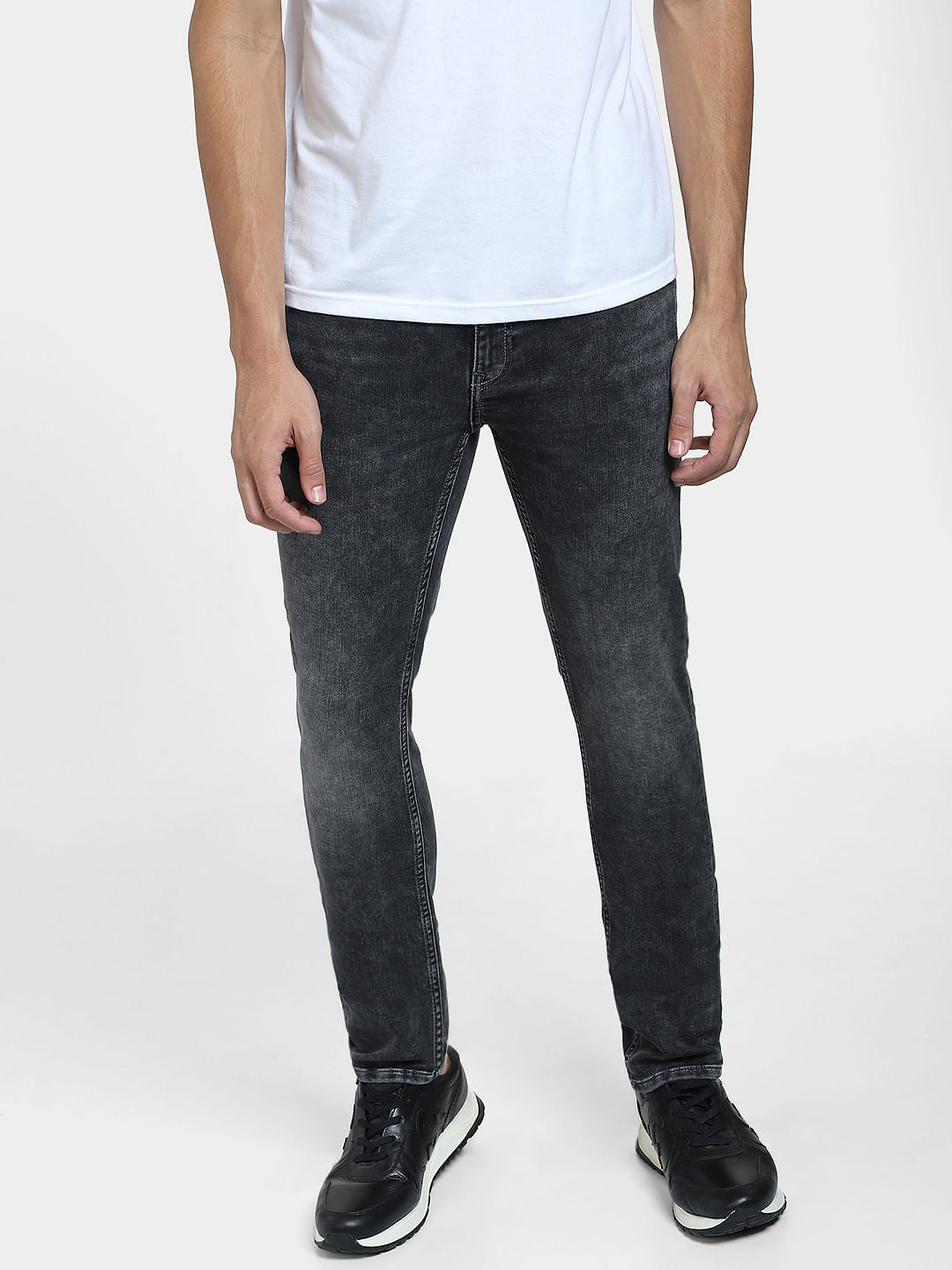 Grey Low Rise Ben Skinny Fit Jeans