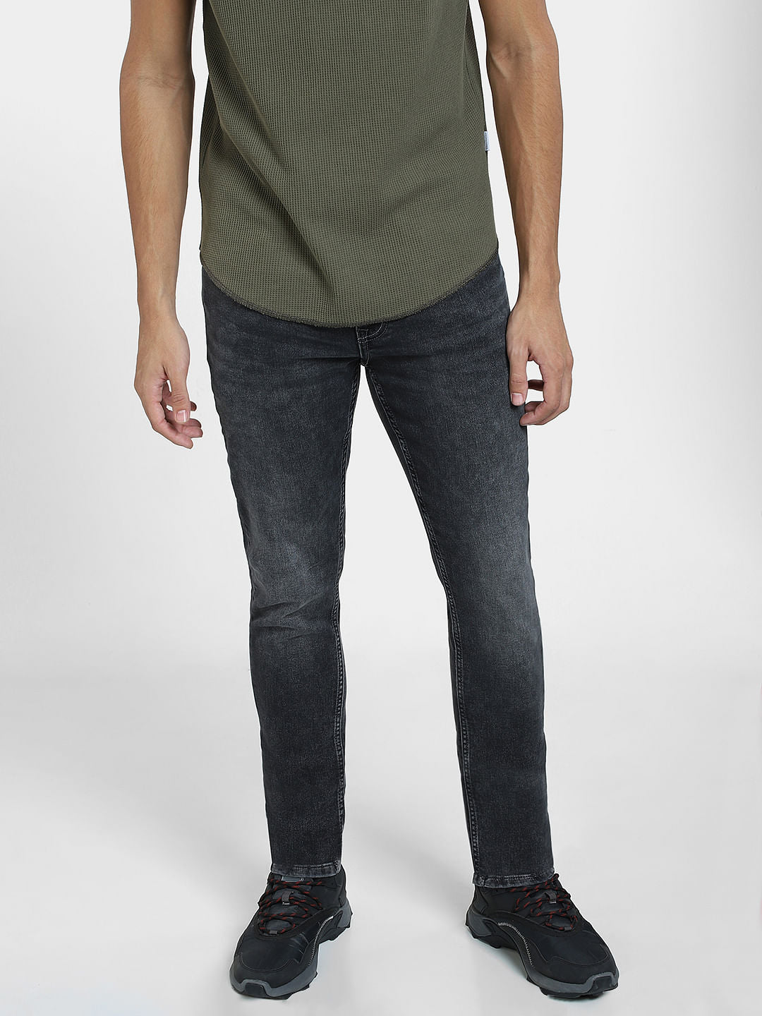 Grey Low Rise Glenn Slim Fit Jeans