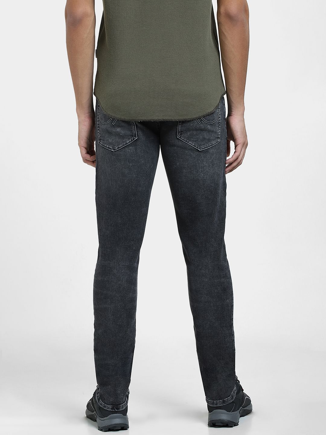 Grey Low Rise Glenn Slim Fit Jeans