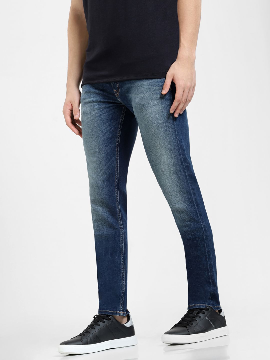 Blue Low Rise Washed Ben Skinny Jeans