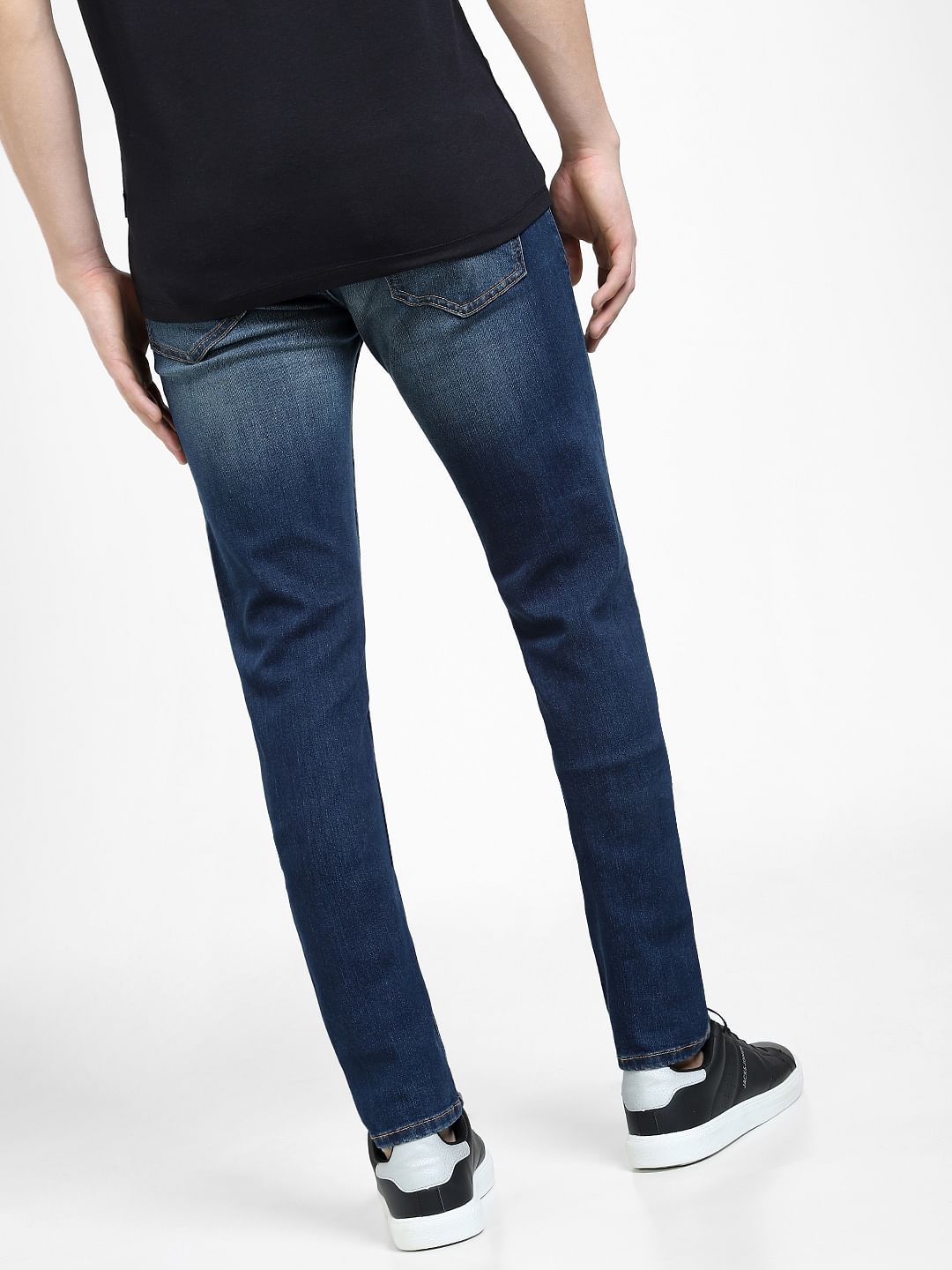 Blue Low Rise Washed Ben Skinny Jeans