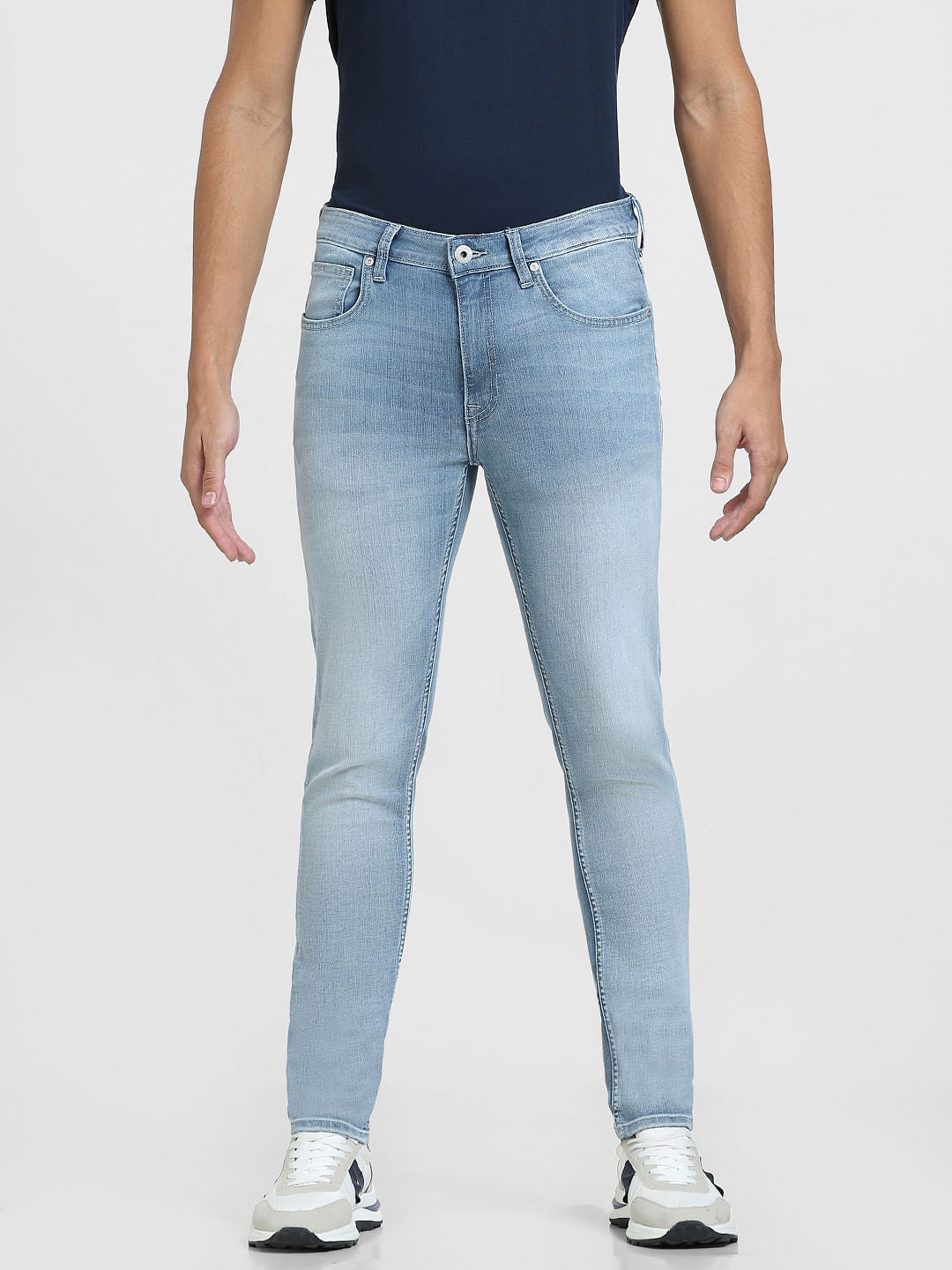 Blue Low Rise Washed Ben Skinny Jeans