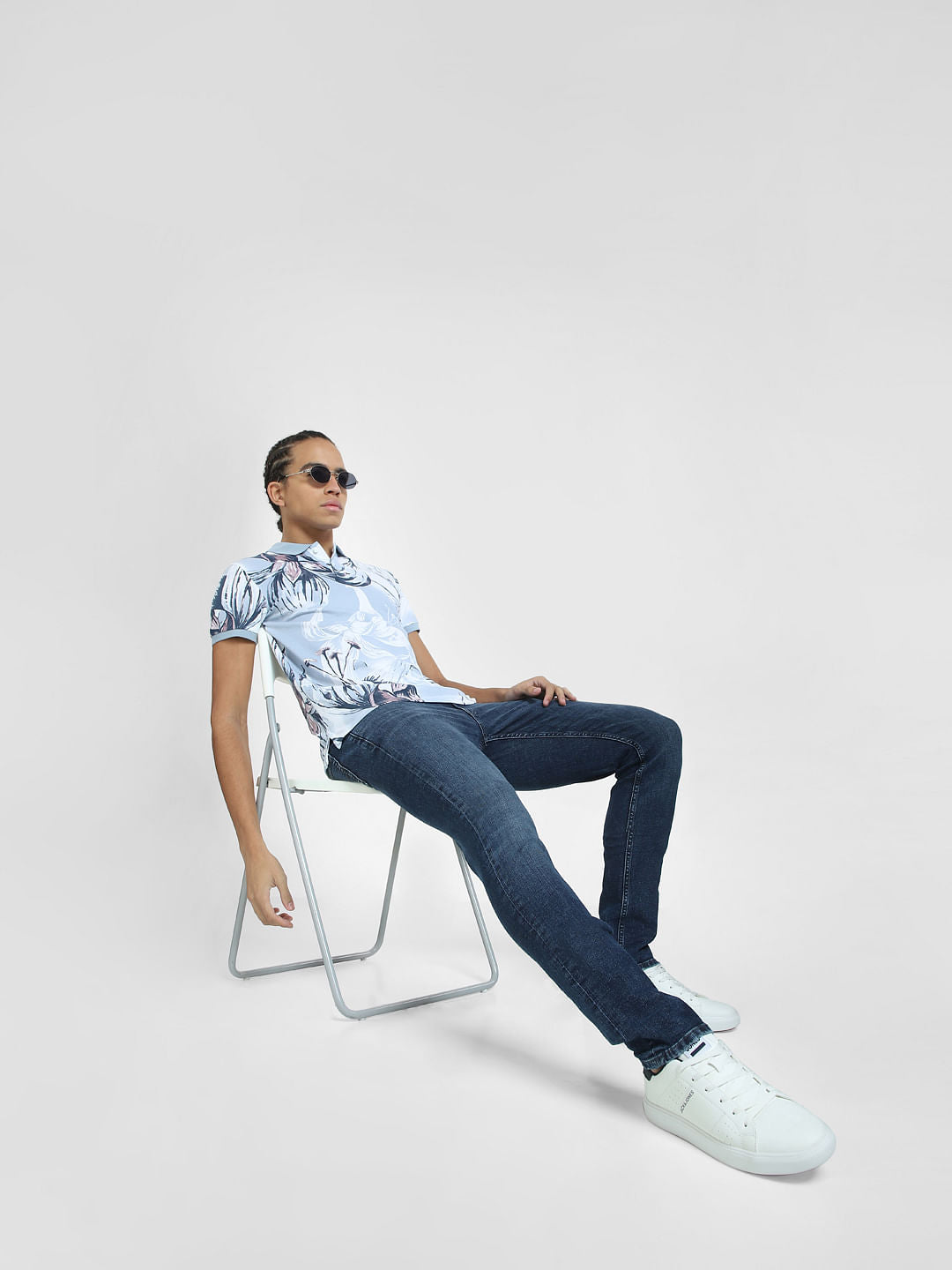 Dark Blue Low Rise Washed Ben Skinny Jeans