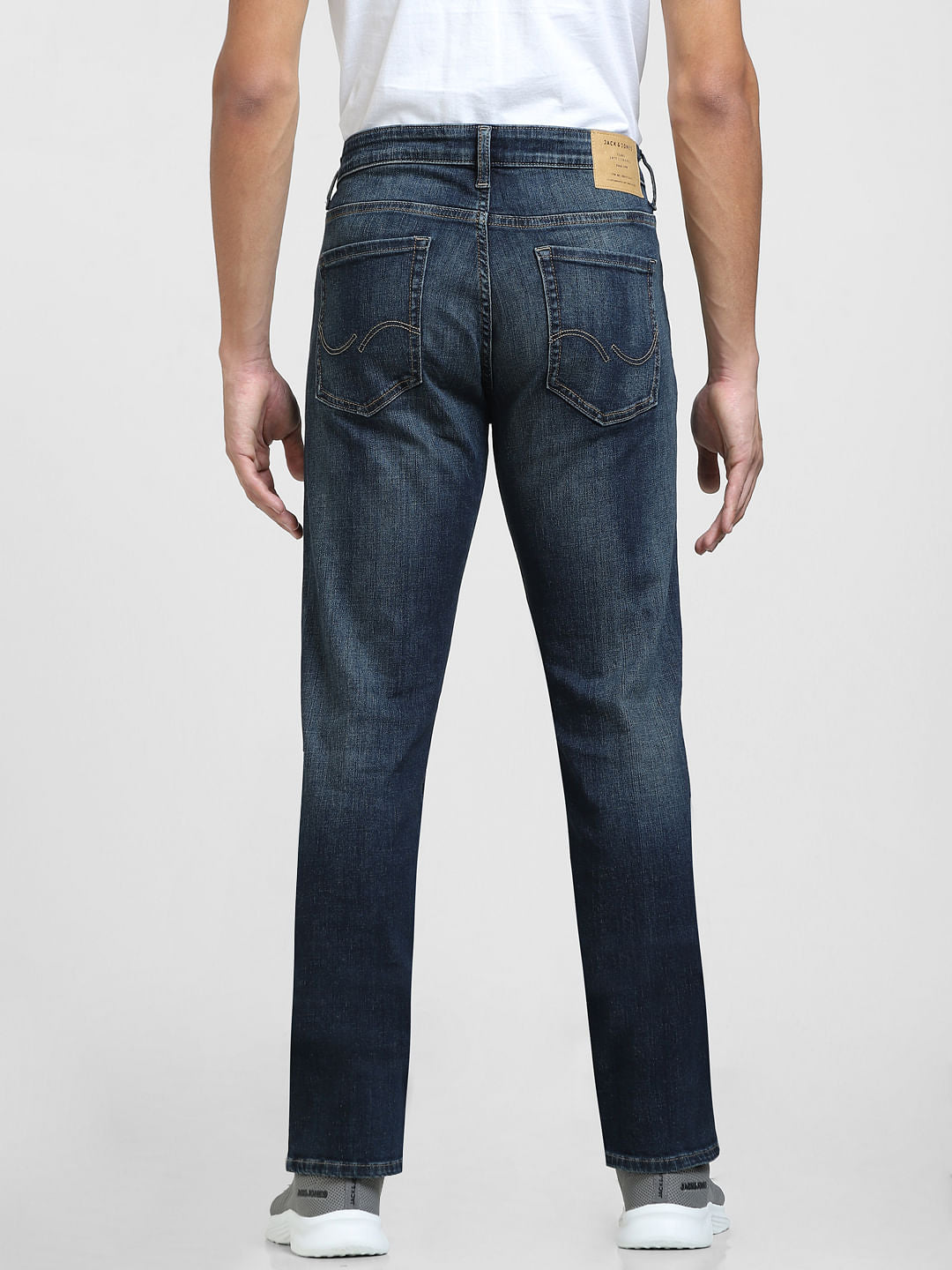 Dark Blue Mid Rise Clark Regular Jeans