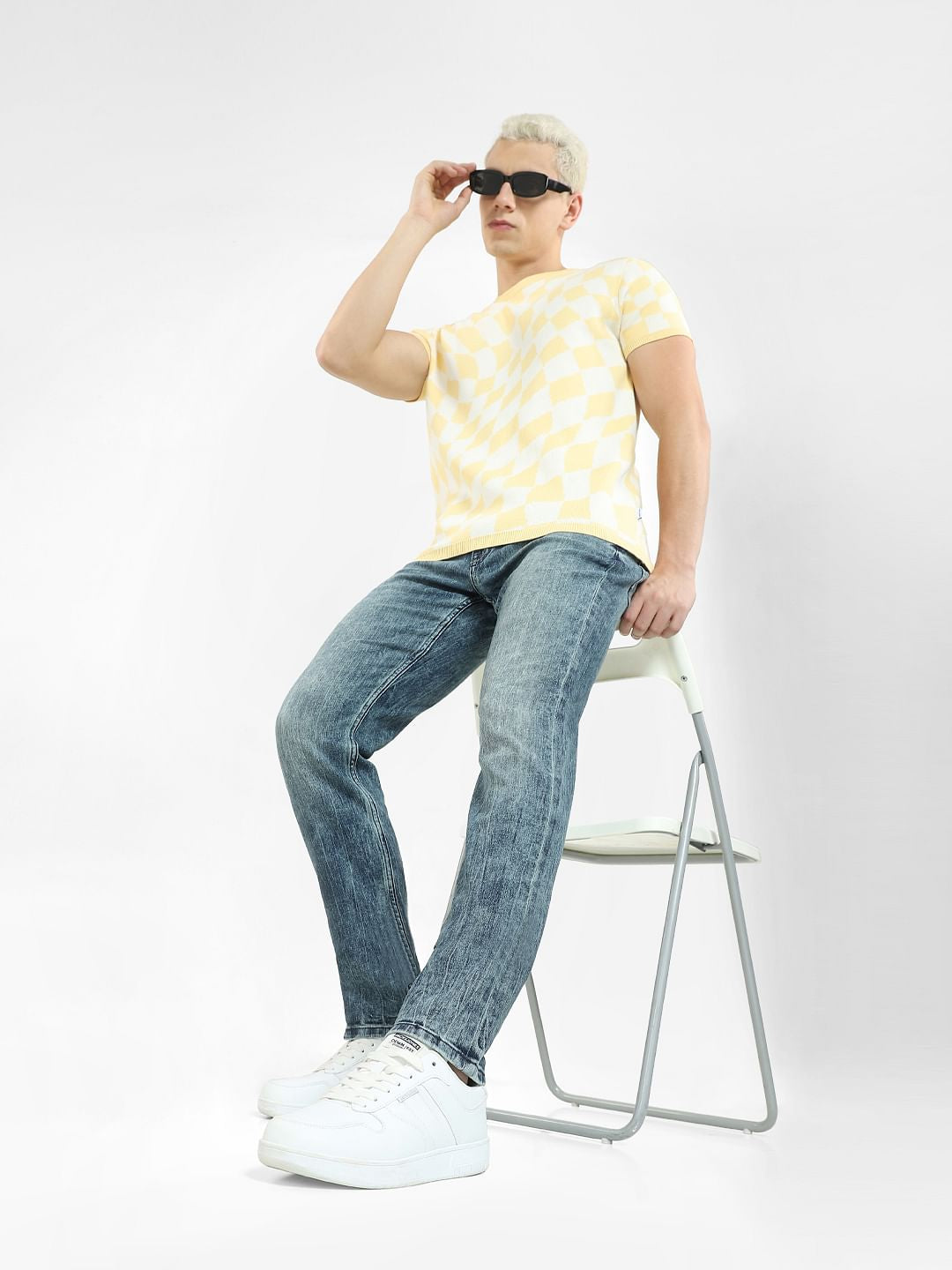 Blue Low Rise Washed Glenn Slim Jeans