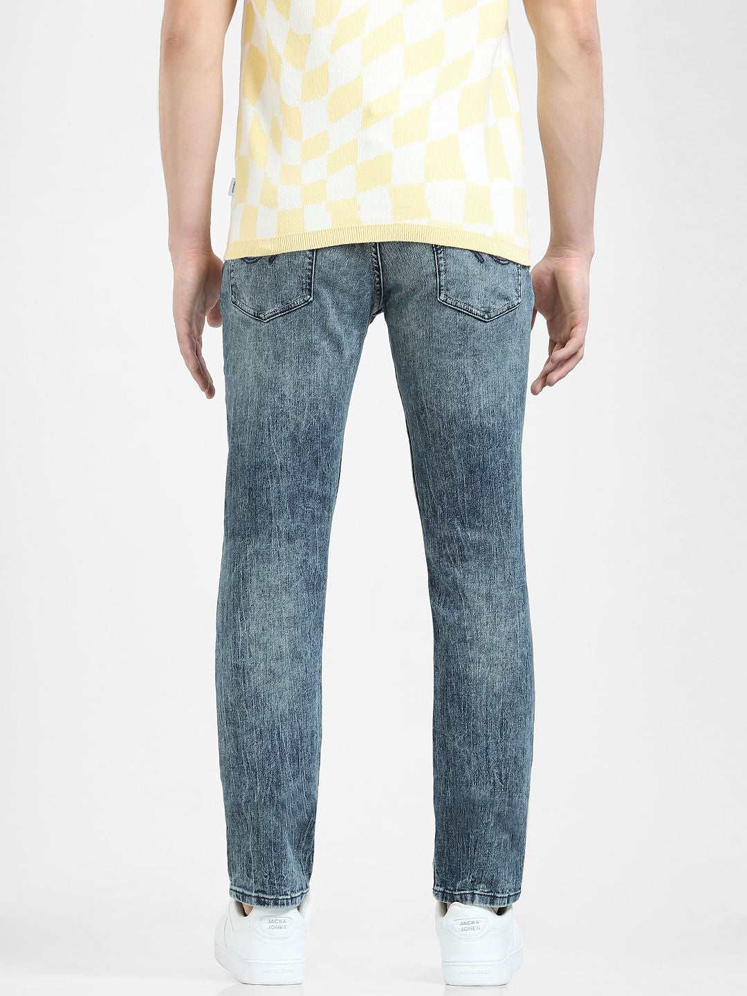 Blue Low Rise Washed Glenn Slim Jeans