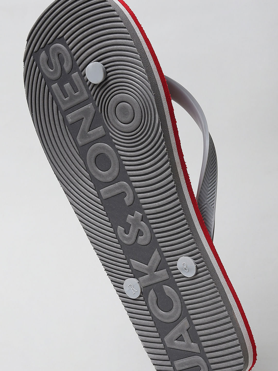 Red Logo Print Flip Flops