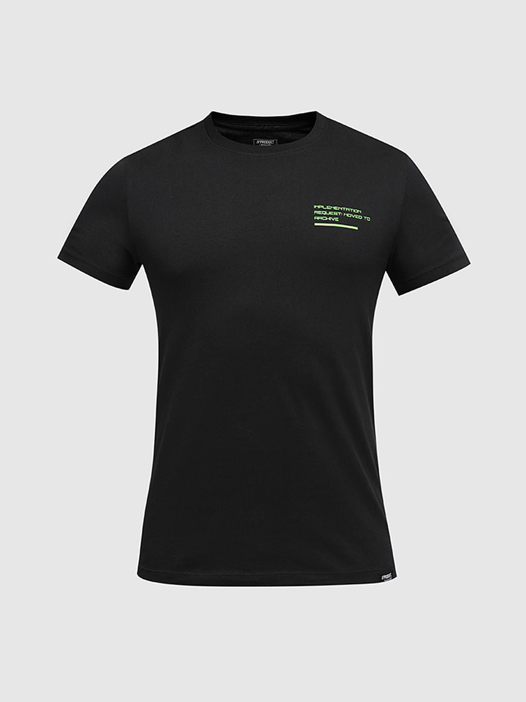 PRODUKT by JACK&JONES Black Printed Crew Neck T-shirt