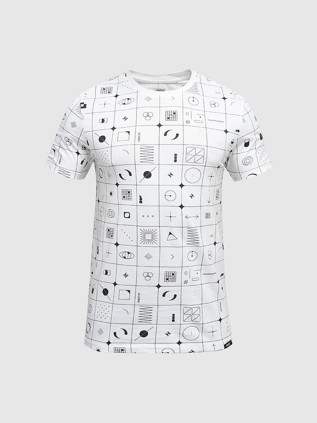 PRODUKT by JACK&JONES White Printed Crew Neck T-shirt