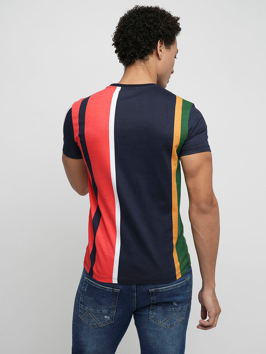 PRODUKT by JACK&JONES Red Colourblocked Crew Neck T-shirt