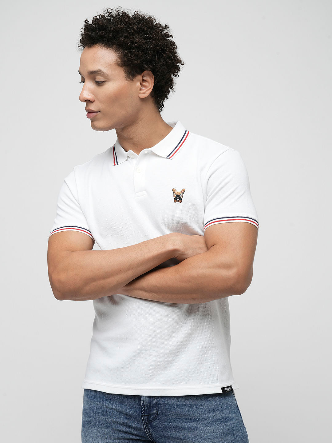 PRODUKT by JACK&JONES White Contrast Tipping Polo