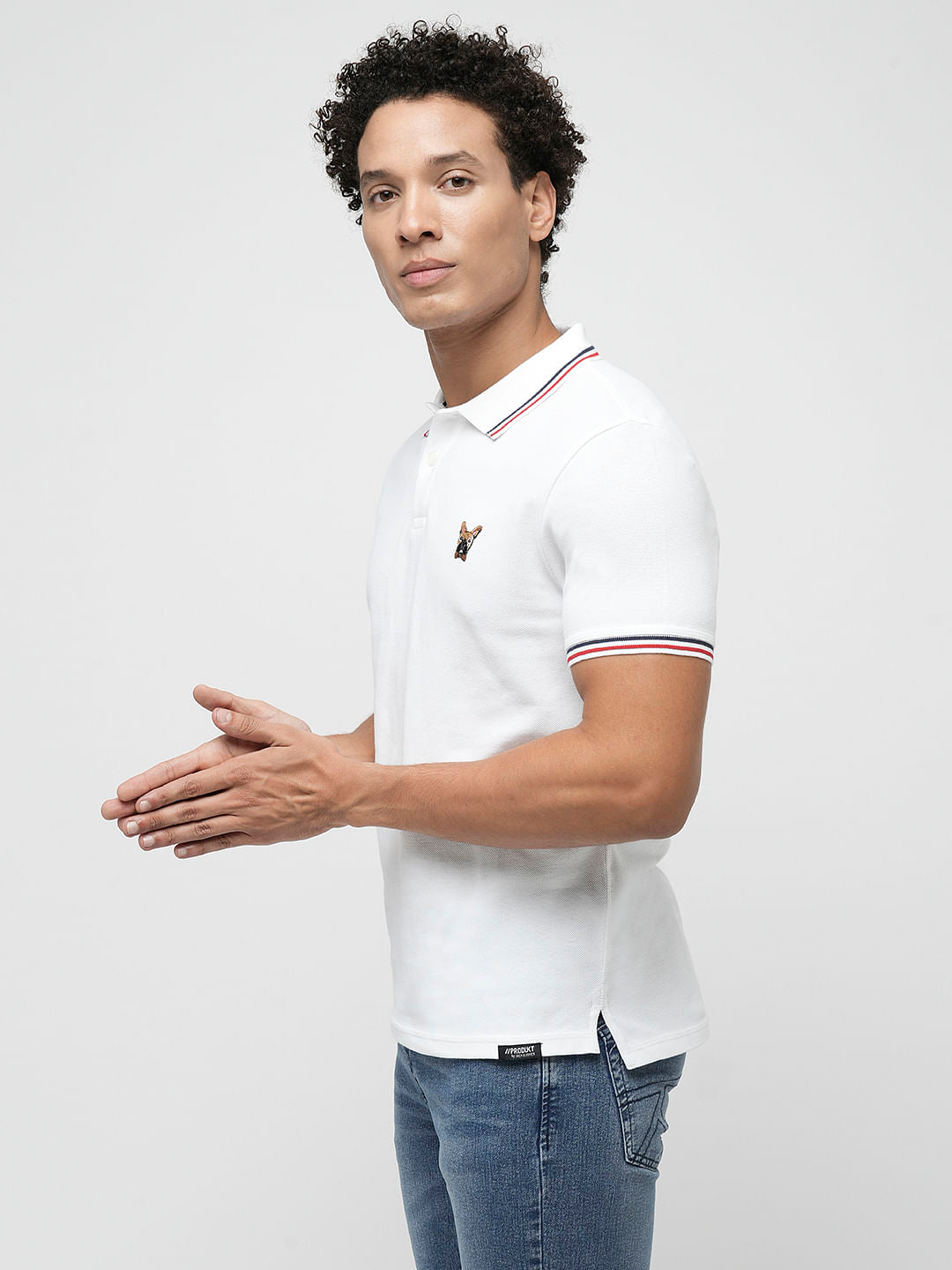 PRODUKT by JACK&JONES White Contrast Tipping Polo