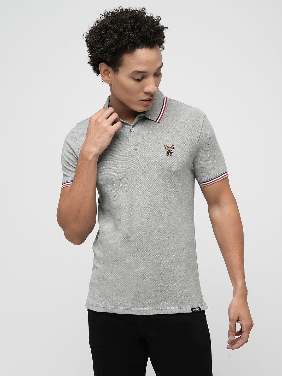 PRODUKT by JACK&JONES Grey Contrast Tipping Polo