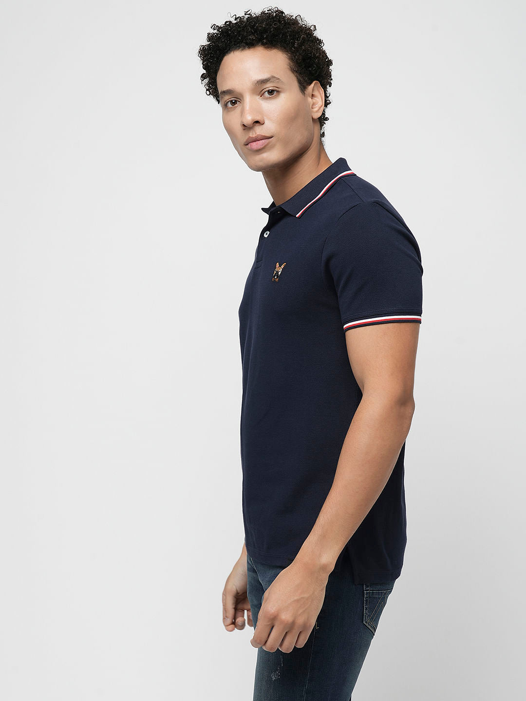 PRODUKT by JACK&JONES Navy Blue Contrast Tipping Polo