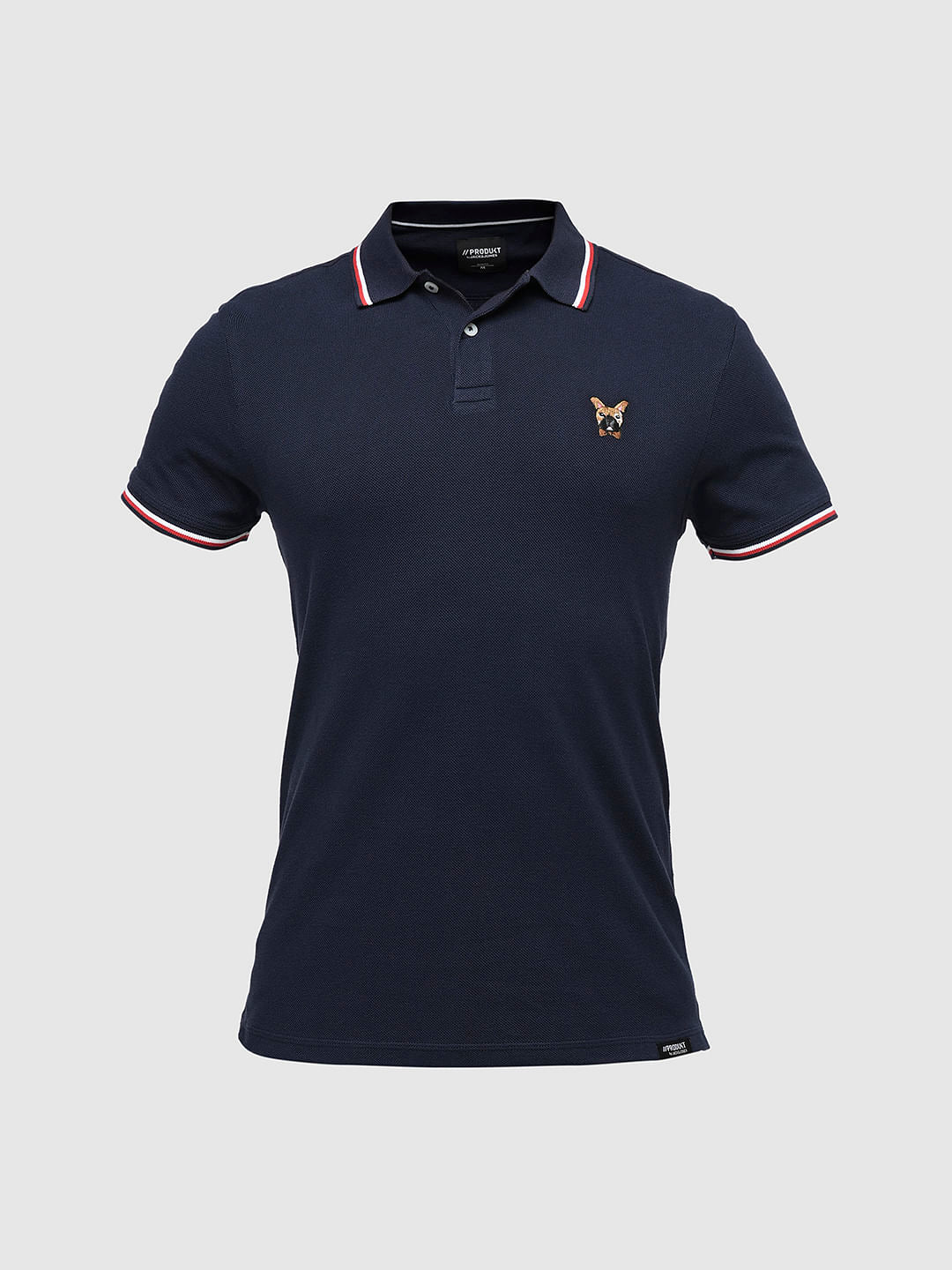 PRODUKT by JACK&JONES Navy Blue Contrast Tipping Polo