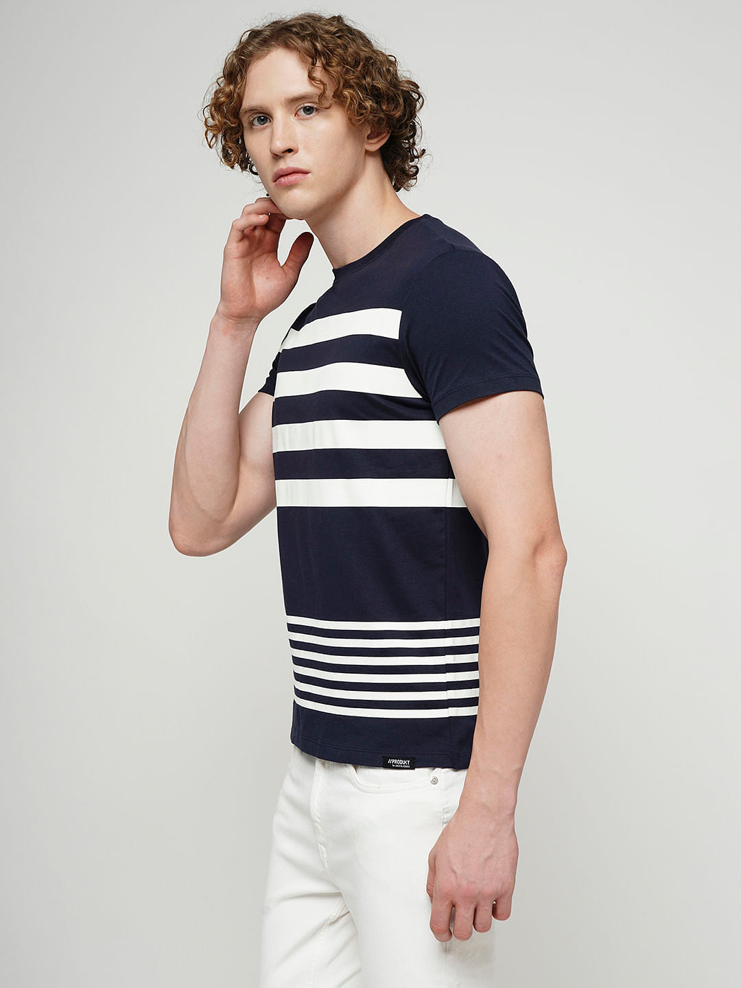 PRODUKT by JACK&JONES Blue Printed Crew Neck T-shirt