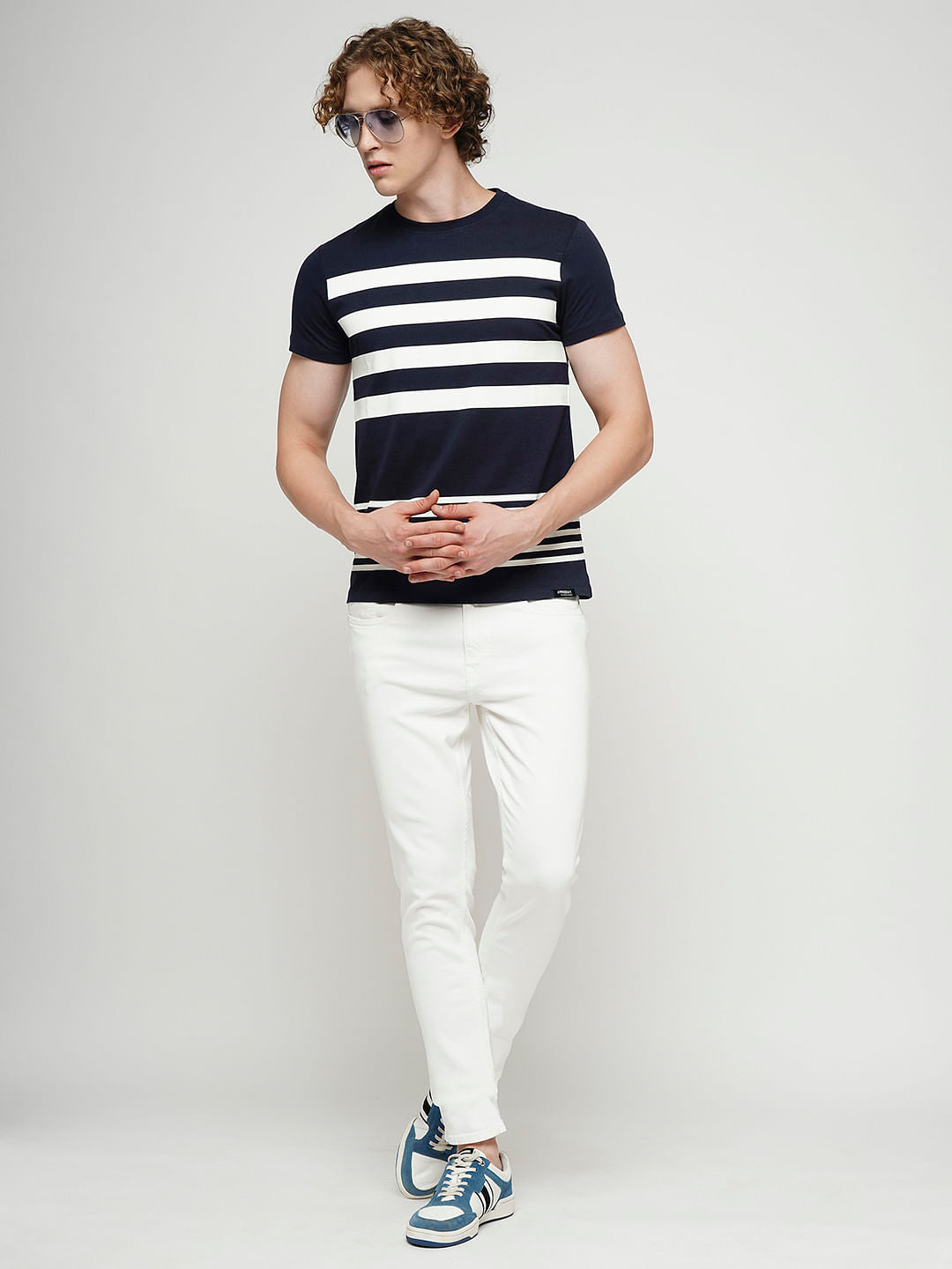 PRODUKT by JACK&JONES Blue Printed Crew Neck T-shirt