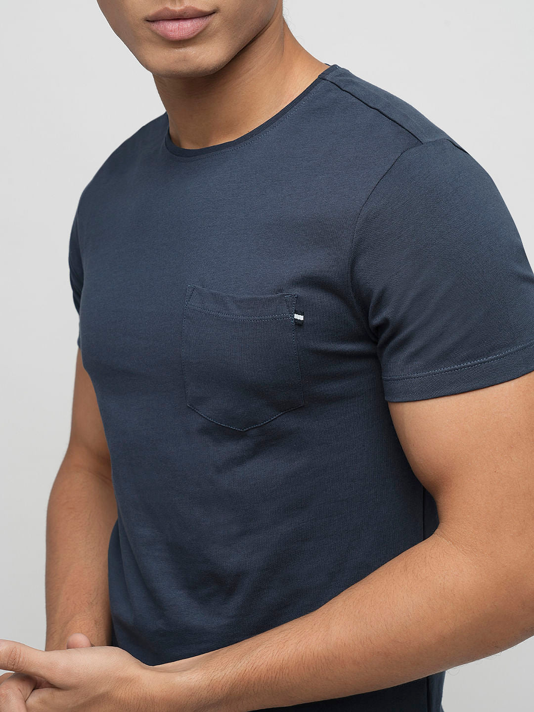 PRODUKT by JACK&JONES Blue Chest Pocket Crew Neck T-shirt