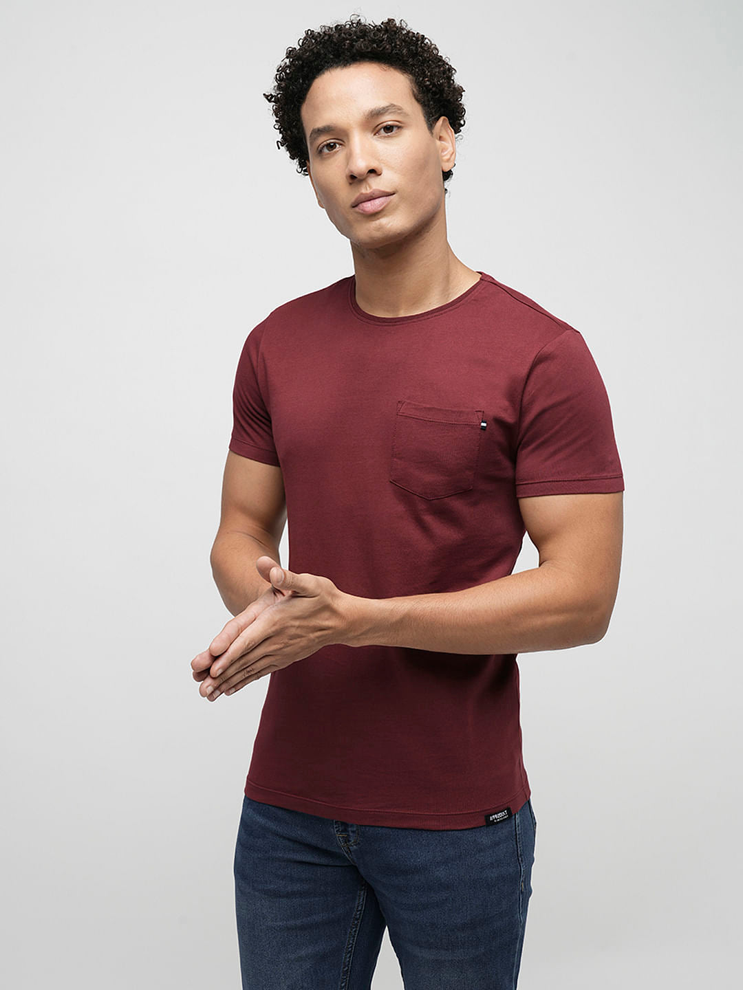 PRODUKT by JACK&JONES Red Chest Pocket Crew Neck T-shirt