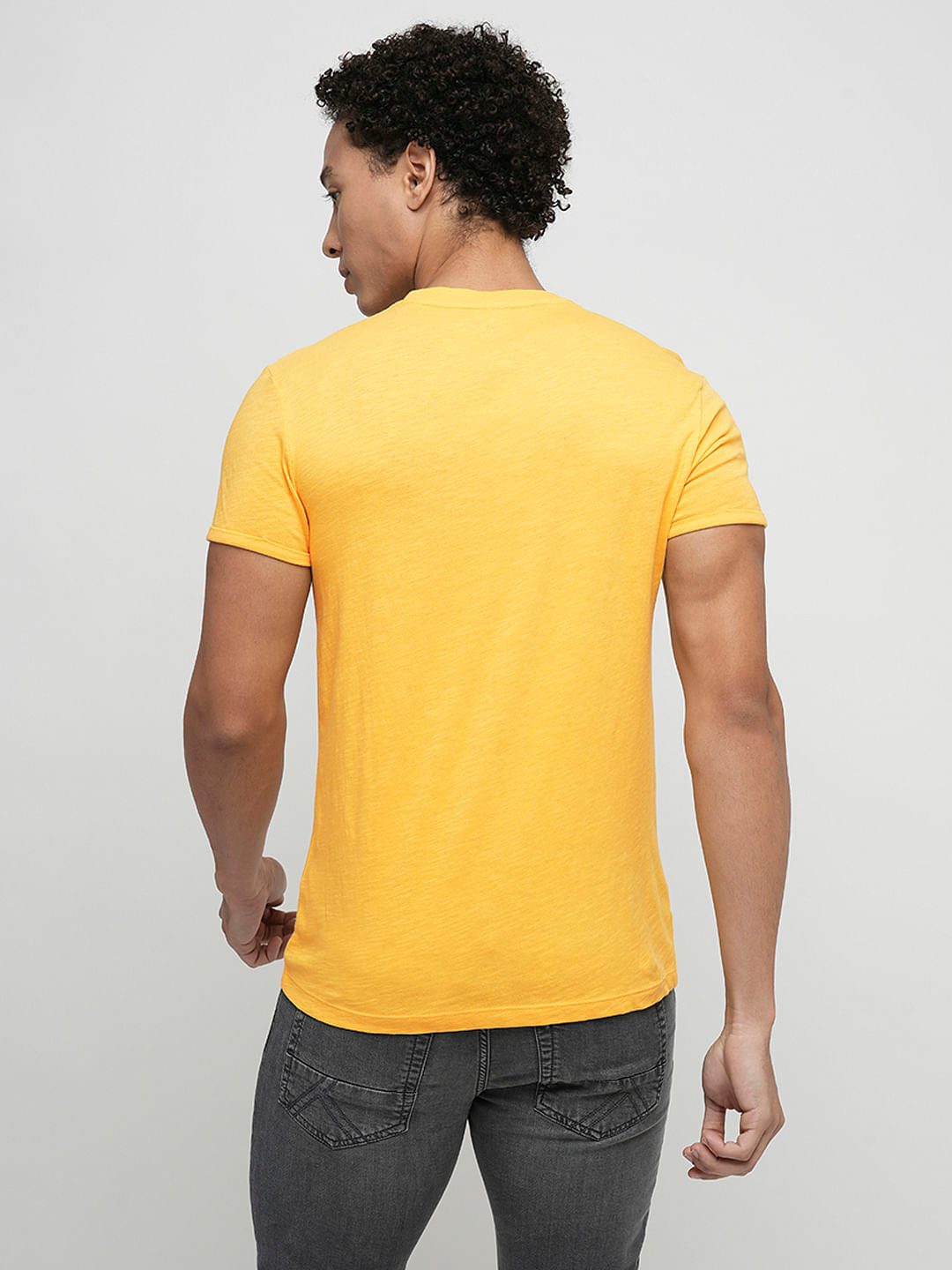 PRODUKT by JACK&JONES Yellow Chest Pocket Crew Neck T-shirt