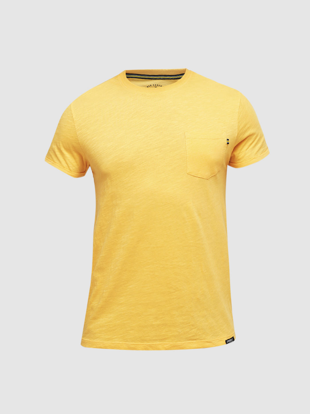 PRODUKT by JACK&JONES Yellow Chest Pocket Crew Neck T-shirt